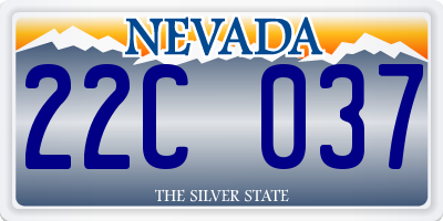 NV license plate 22C037