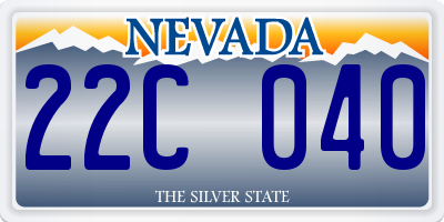 NV license plate 22C040