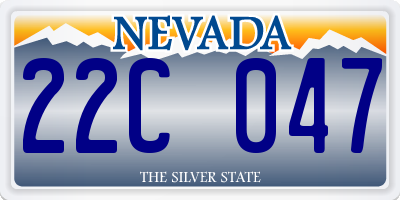 NV license plate 22C047