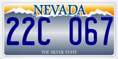 NV license plate 22C067