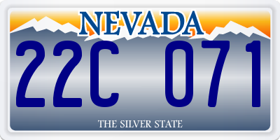 NV license plate 22C071