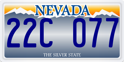 NV license plate 22C077