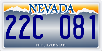 NV license plate 22C081