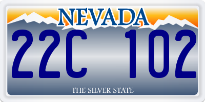 NV license plate 22C102