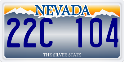 NV license plate 22C104