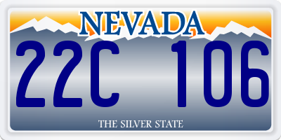 NV license plate 22C106