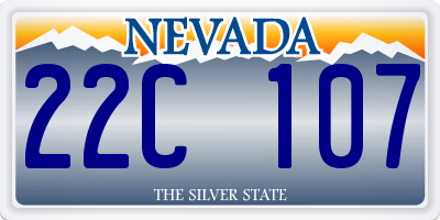 NV license plate 22C107