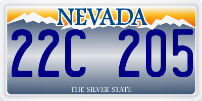 NV license plate 22C205
