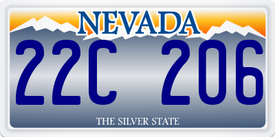 NV license plate 22C206