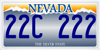 NV license plate 22C222