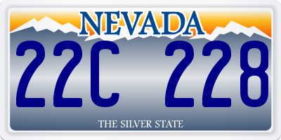 NV license plate 22C228
