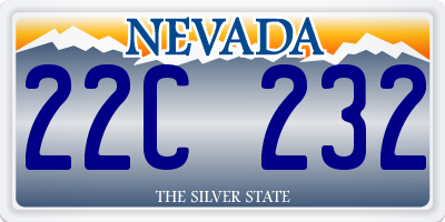 NV license plate 22C232