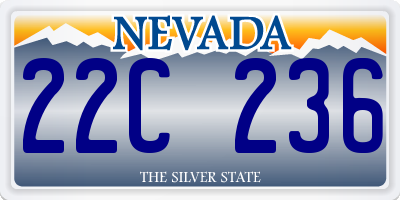 NV license plate 22C236