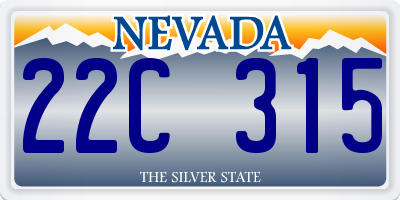 NV license plate 22C315