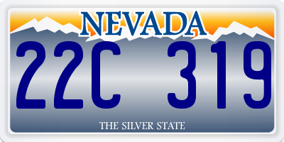 NV license plate 22C319