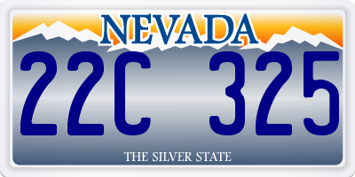 NV license plate 22C325