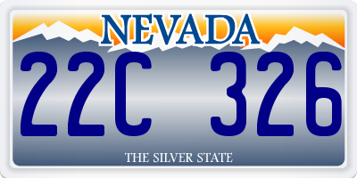 NV license plate 22C326
