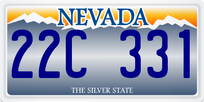 NV license plate 22C331