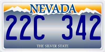 NV license plate 22C342