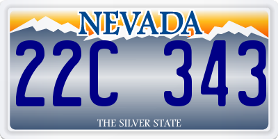 NV license plate 22C343