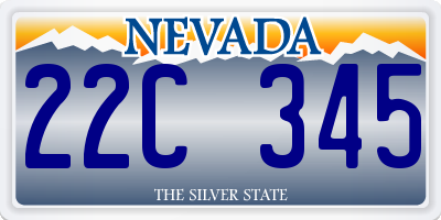 NV license plate 22C345