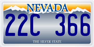NV license plate 22C366