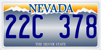 NV license plate 22C378