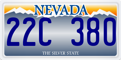 NV license plate 22C380