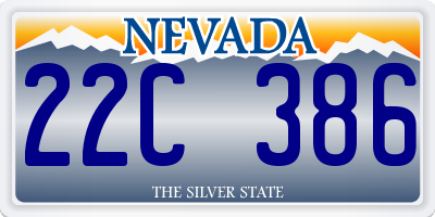 NV license plate 22C386