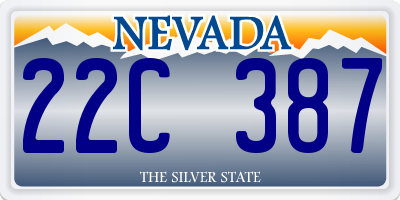 NV license plate 22C387
