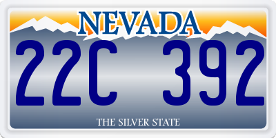 NV license plate 22C392