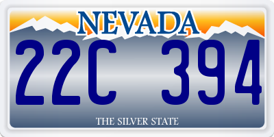 NV license plate 22C394
