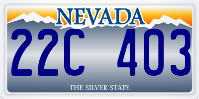NV license plate 22C403