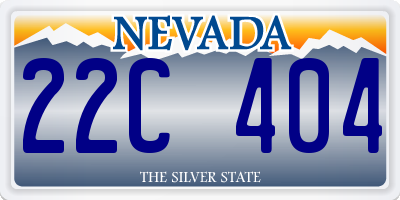 NV license plate 22C404