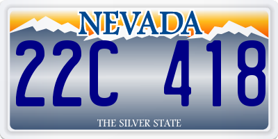NV license plate 22C418