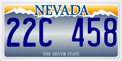NV license plate 22C458