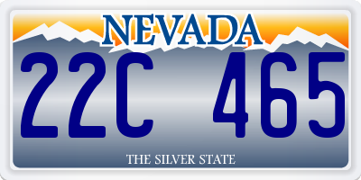 NV license plate 22C465