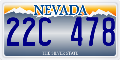 NV license plate 22C478
