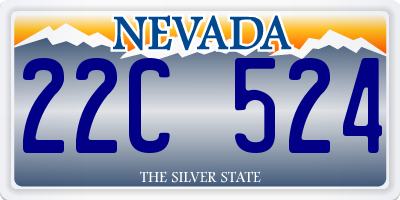 NV license plate 22C524