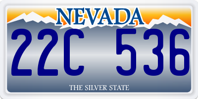 NV license plate 22C536