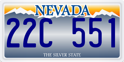 NV license plate 22C551