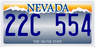 NV license plate 22C554