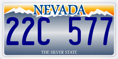 NV license plate 22C577