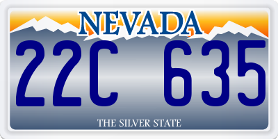 NV license plate 22C635
