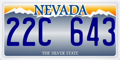 NV license plate 22C643