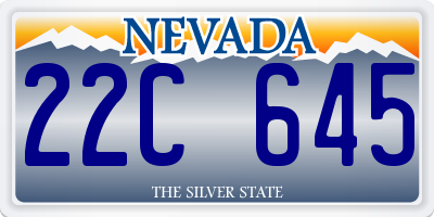NV license plate 22C645