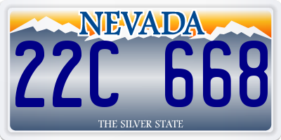 NV license plate 22C668