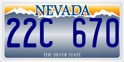 NV license plate 22C670
