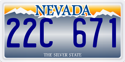 NV license plate 22C671