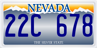 NV license plate 22C678